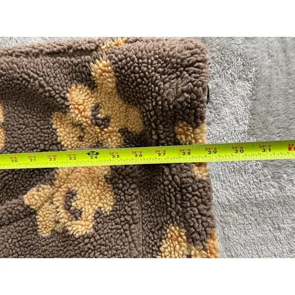 Aelfric Eden Brown Teddy Bear Sherpa Hoodie Fleece Large - Picture 6 of 7